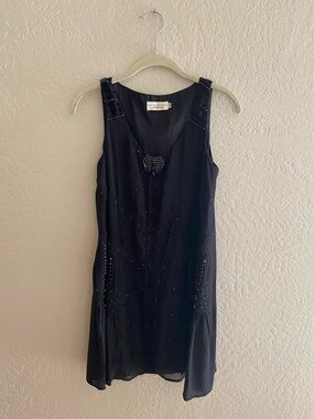 4 Love and Liberty by Johnny Was Black Embellished Dress 100% Silk– New